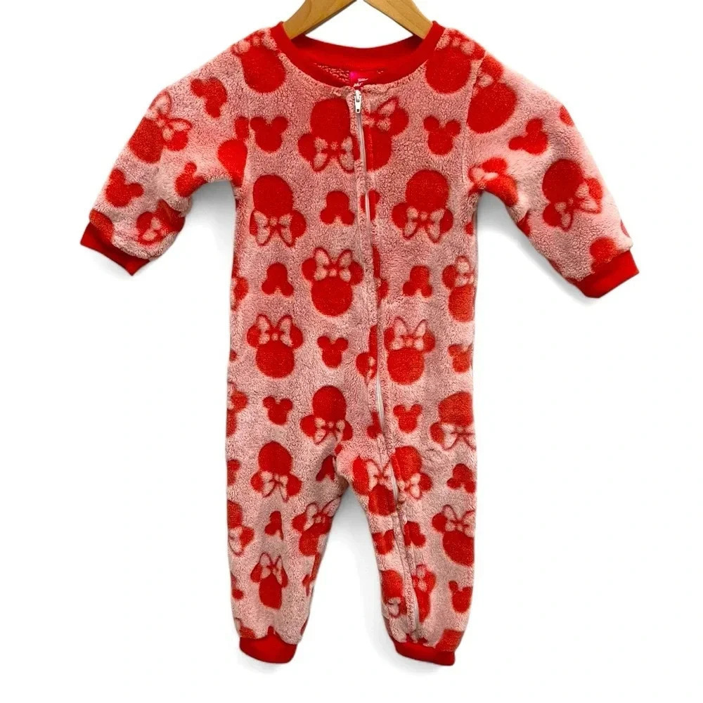 Disney Minnie Mouse fuzzy one piece jumpsuit without feet size 3T